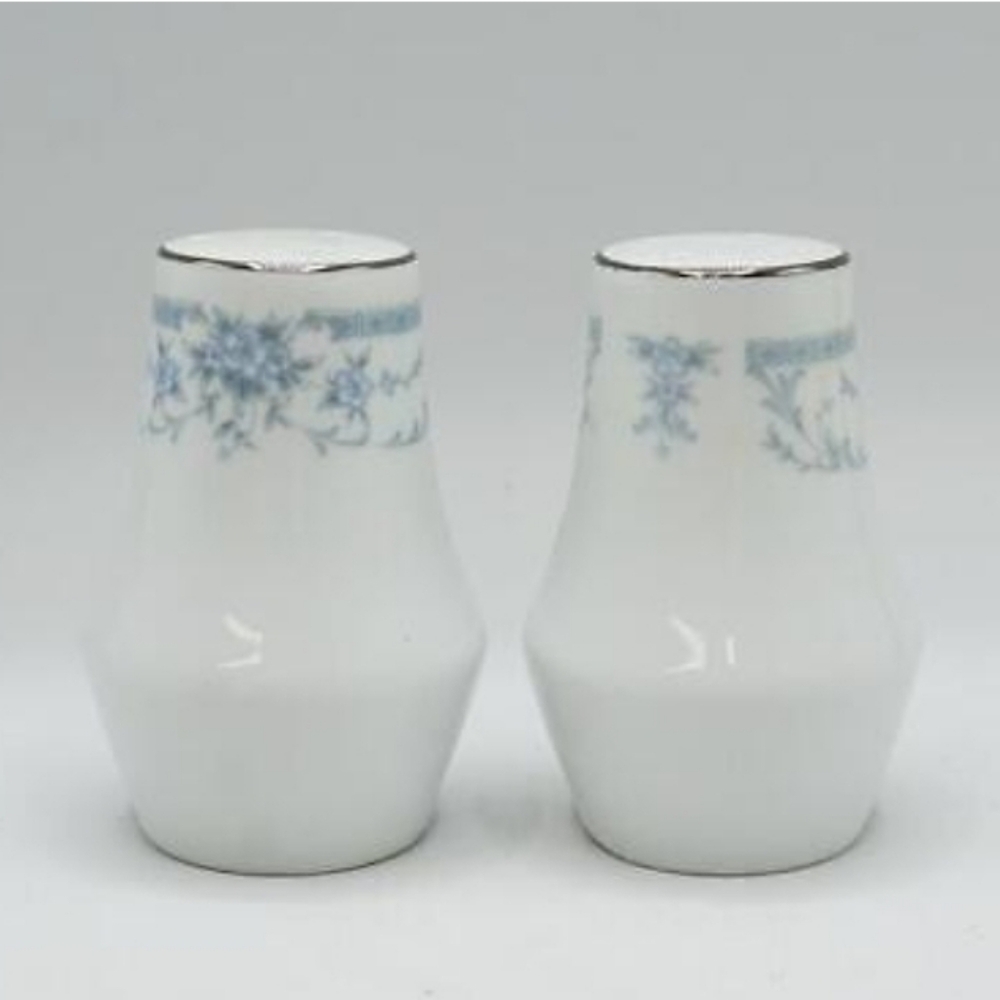 Sheffield Blue Whisper Fine China Salt & Pepper Shakers